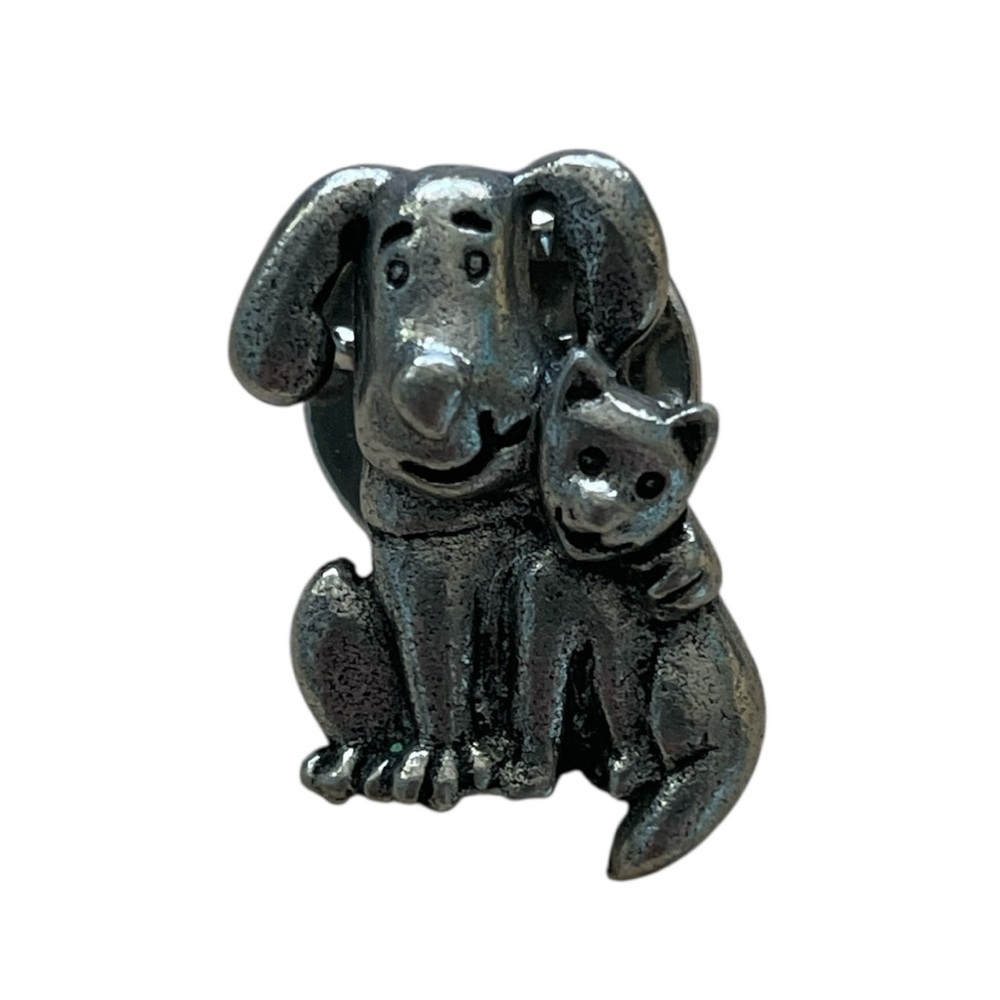 Jim Clift | Silver Dog and Cat Brooch